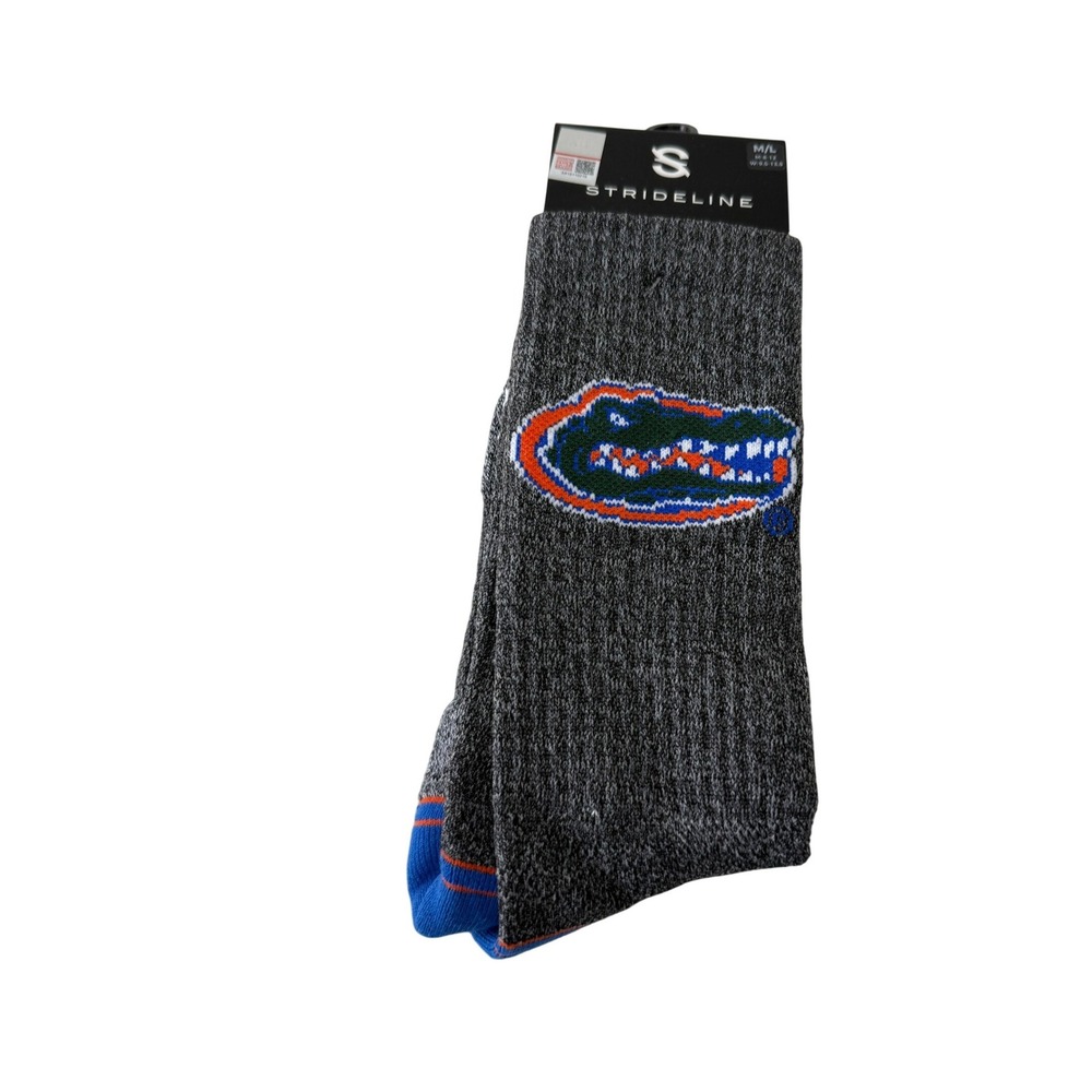 Strideline‎ Florida Gators Mens Crew Socks Grey NCAA Size M/L 8-12